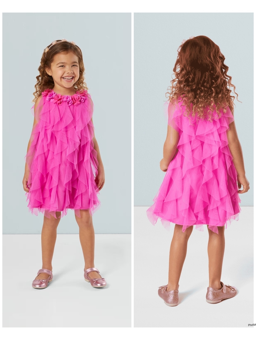 American Girl Bitty Baby Party Pink Birthday Dress Girls Size 6 Ruffle Tulle